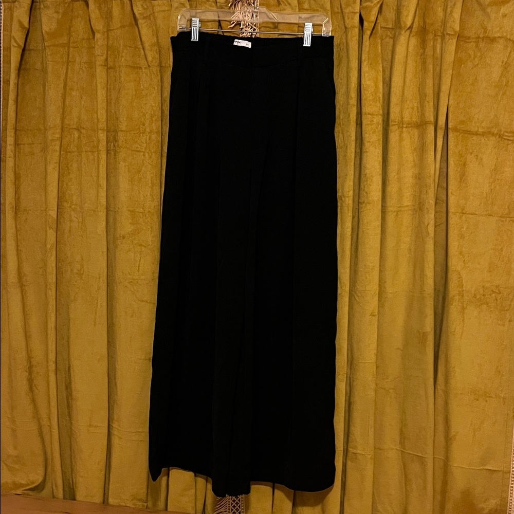 Chic Black Wide Leg Women's Pants